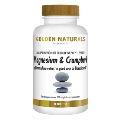 Afbeelding van Golden Naturals Magnesium &amp; Crampbark Tabletten 60TB