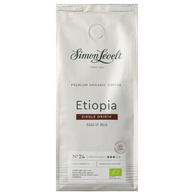 Afbeelding van Simon Lévelt Voorverpakte koffie Ethiopië Premium Organic Coffee snelfiltermaling 250g