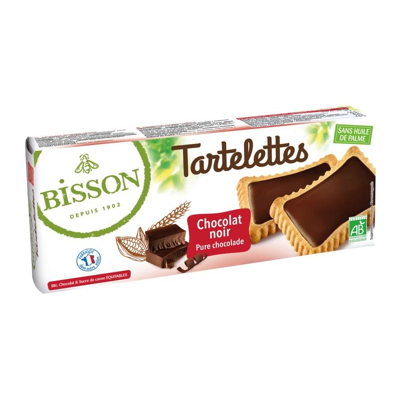 Afbeelding van Bisson Tartelettes Koekjes met Pure Chocolade Bio, 150 gram