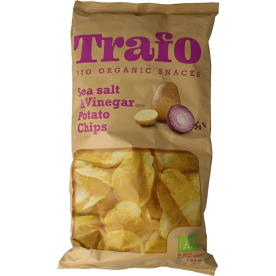 Afbeelding van Trafo Chips Handcooked Salt &amp; Vinegar Bio, 125 gram