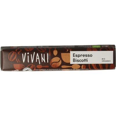 Afbeelding van Vivani Chocoladereep Espresso Biscotti 40GR