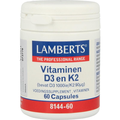 Afbeelding van Lamberts Vitamine D3 1000ie En K2 90mcg 60ca