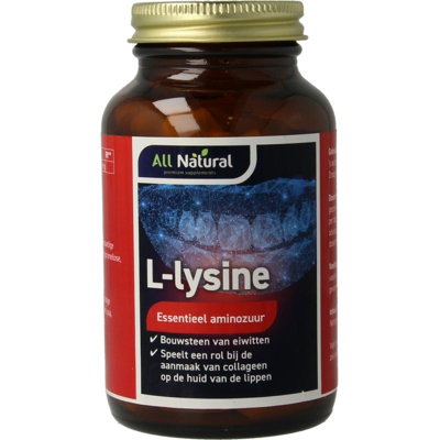 Afbeelding van All Natural L lysine 2000mg, 100 tabletten