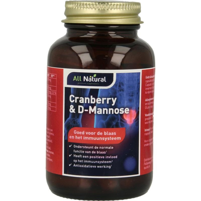 Afbeelding van All Natural Cranberry &amp; D Mannose Capsules 60VCP