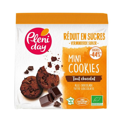 Afbeelding van Pleniday Chocolate Chip Cookies Mini 44% Suiker Bio, 150 gram