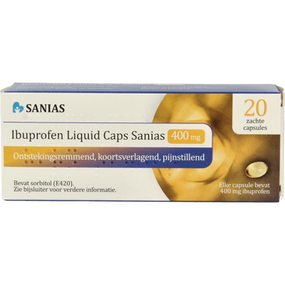 Afbeelding van Sanias Ibuprofen Liquid 400mg, 20 capsules