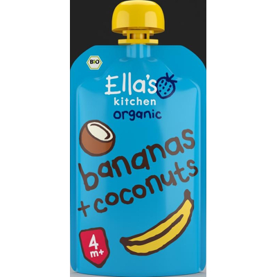 Afbeelding van Ella&#039;s Kitchen Bananas &amp; coconut knijpzakje 4+ maanden 120 g