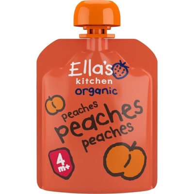 Afbeelding van Ella&#039;s Kitchen Peaches 4+ Maanden Knijpzakje Bio, 70 gram