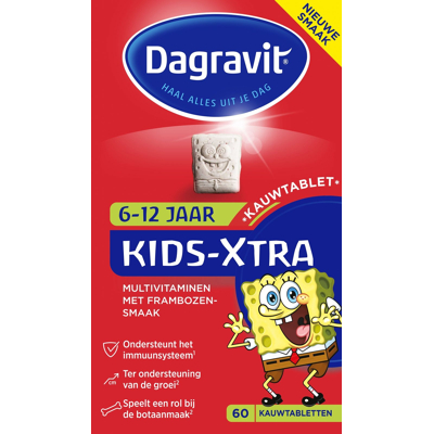 Afbeelding van Dagravit Kids Extra Multivitaminen Kauwtabletten 6/12 jaar 60 stuks