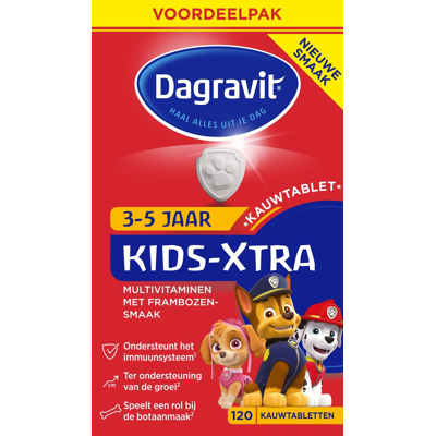 Afbeelding van Dagravit Kids Extra Kauwtabletten 3/5 jaar 120 stuks