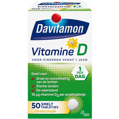 Afbeelding van Davitamon Vitamine D voor Kinderen 50 Smelttabletjes