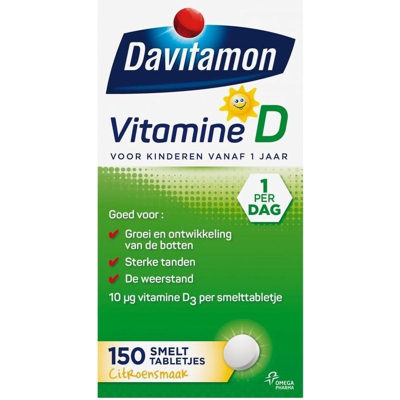 Afbeelding van Davitamon Vitamine D voor Kinderen 150 Smelttabletjes