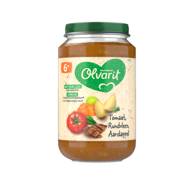 Afbeelding van Olvarit Maaltijd Tomaat, Rundvlees, Aardappel, Wortel 6+ maanden 200 gr