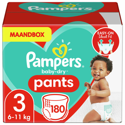 Afbeelding van Pampers Baby Dry Pants Maat 3 Maandbox 180 stuks 6/11 KG