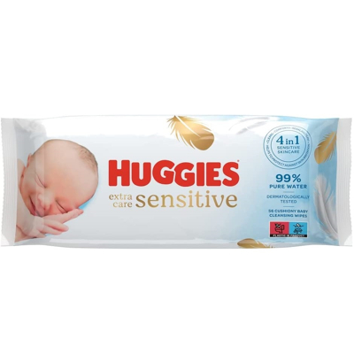 Afbeelding van Huggies Extra Care Sensitive Billendoekjes 56 babydoekjes 1 x