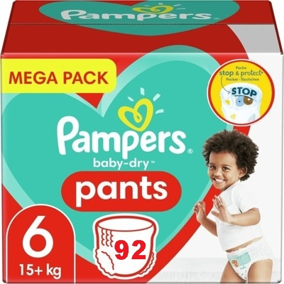 Afbeelding van Pampers Baby Dry Pants Maat 6 Megapack 92 luierbroekjes 9/15 KG