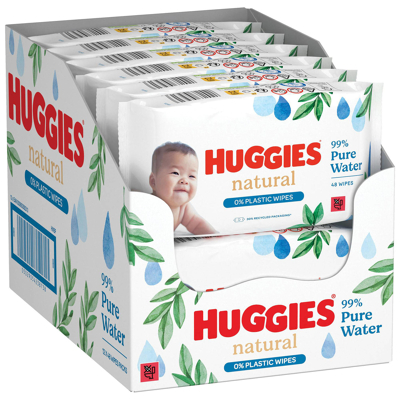 Afbeelding van Huggies Natural 0% plastic 384 billendoekjes