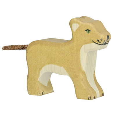 Abbildung von Holztiger Löwenjunges Stehend 80141 6 cm