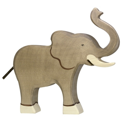 Abbildung von Holztiger Elefant Rüssel hoch 80148 18 cm