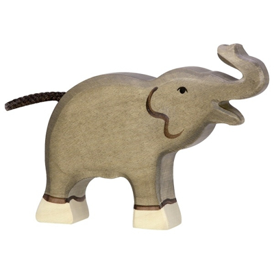 Abbildung von Holztiger Elefant klein Rüssel hoch 80150 12 cm