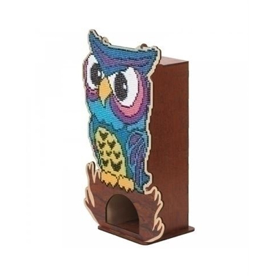 Afbeelding van Wizardi Diamond Painting Tea House Owl WW003