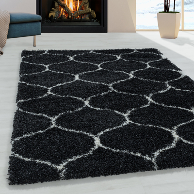 Afbeelding van Berber vloerkleed Agadir Circle Antraciet/Creme 280x370cm Adana Carpets