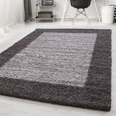 Afbeelding van Hoogpolig vloerkleed Edge Grijs 80x150cm Adana Carpets
