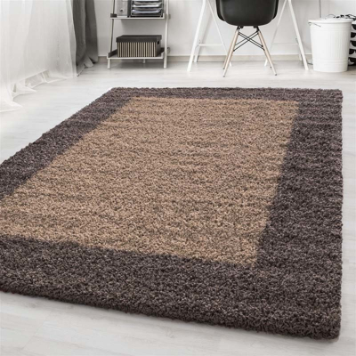Afbeelding van Hoogpolig vloerkleed Edge Taupe 200x290cm Adana Carpets