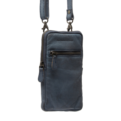 Image de The Chesterfield Brand Leather Phone Pouch Navy Salta