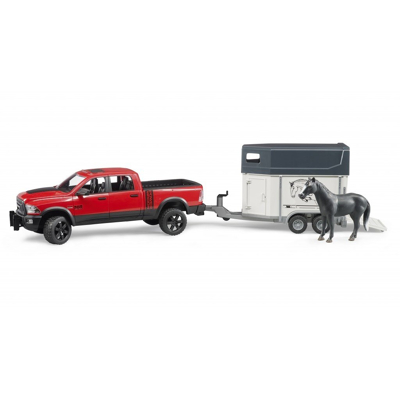 Abbildung von Bruder RAM 2500 Power Wagon mit Pferdeanhänger + Pferd 1:16