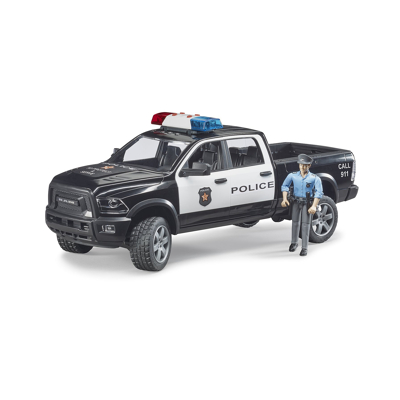 Abbildung von Bruder RAM 2500 Polizei Pickup mit Polizist 1:16