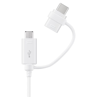Afbeelding van USB C &amp; Micro naar kabel van Samsung 1,5 Meter / Wit