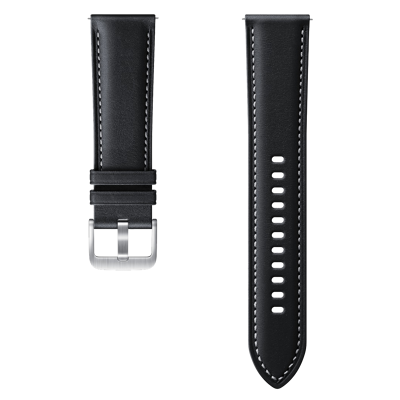 Afbeelding van Originele Leather Band voor de Watch 46mm / Gear S3 Frontier 3 45mm Zwart Samsung bandje Echt Leder