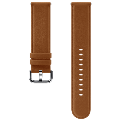 Afbeelding van Originele Leather Band voor de Samsung Galaxy Watch Active 2 / 3 41mm Bruin bandje Echt Leder