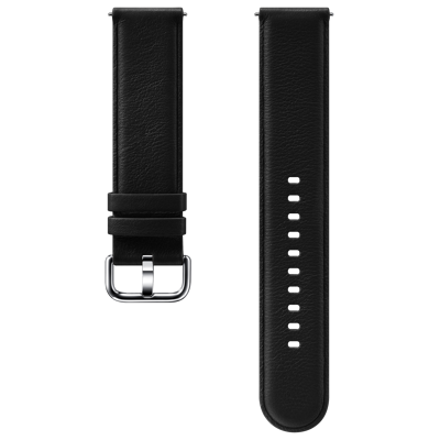 Afbeelding van Originele Leather Band voor de Samsung Galaxy Watch Active 2 / 3 41mm Zwart bandje Echt Leder