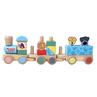 Afbeelding van Woezel en Pip trein RuboToys 45 centimeter (Hout, Speelblokken)