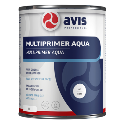 Afbeelding van Avis Aqua Multiprimer Kiezelgrijs 1 liter Grondverf &amp; Primer