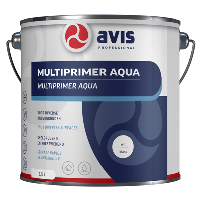 Afbeelding van Avis Aqua Multiprimer Wit 2,5 liter Grondverf &amp; Primer
