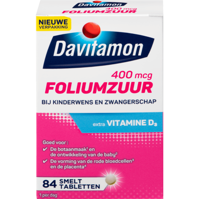 Afbeelding van Davitamon Foliumzuur met vitamine D Zwanger
