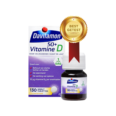 Afbeelding van Davitamon Vitamine D 50+ Smelttabletten Citroensmaak