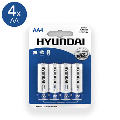 Afbeelding van Hyundai Super Alkaline AA Batterijen 4 Stuks