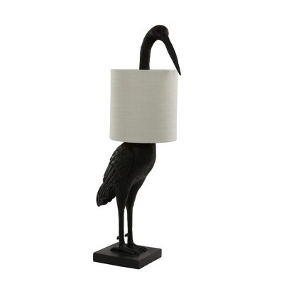 Afbeelding van Light &amp; Living Crane tafellamp 33x30x76,5 cm mat zwart/crème Kunststof