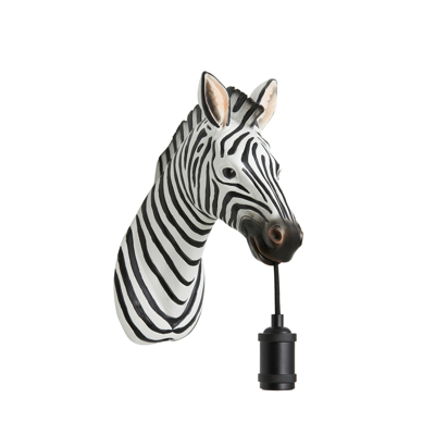 Afbeelding van Light &amp; Living Zebra wandlamp 34,5x16x24,5 cm zwart/wit Kunststof