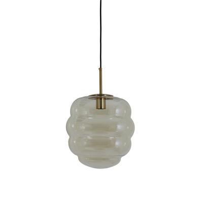 Afbeelding van Light &amp; Living Misty hanglamp Ø30x37 cm amber glas/goud Glas