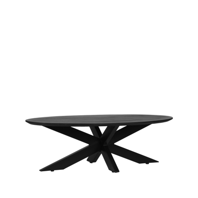 Afbeelding van LABEL51 Zion salontafel ovaal mangohout zwart 130 cm Hout