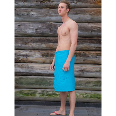 Afbeelding van SALT Saunakilt heren 140 x 65 cm Sauna handdoek Turquoise