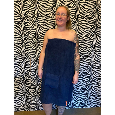 Afbeelding van XXL saunakilt dames 170 x 85 cm Sauna handdoek Donkerblauw