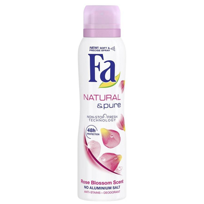 Afbeelding van Fa Deodorant Spray Natural &amp; Pure Rose Blossom, 150 ml