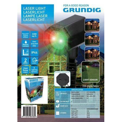 Afbeelding van Grundig Glow Laser Light Verstelbaar 38 cm 240 Volt