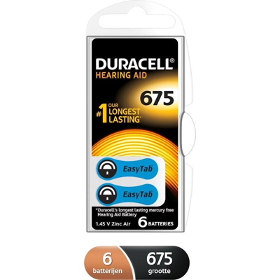 Afbeelding van Duracell Batterijen Gehoorapparaat Maat 675